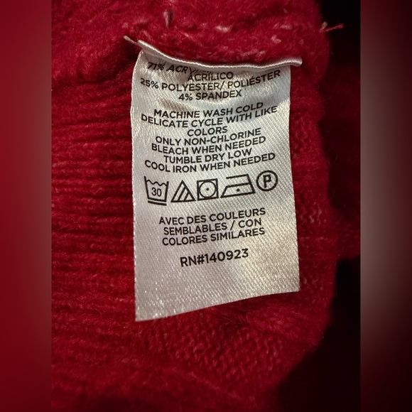 NWT LOFT Ribbed Raspberry Pink Wrap Sweater - Size Small - Picture 6 of 7